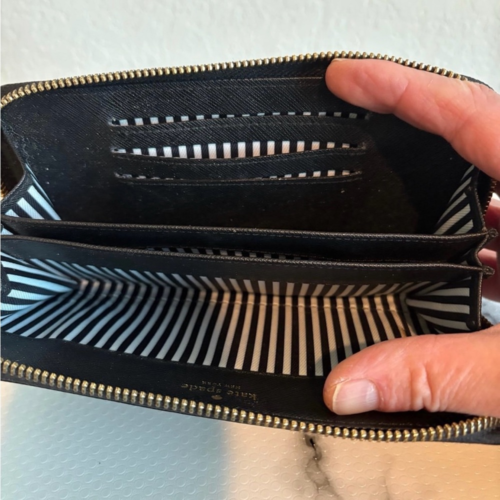 Kate Spade Black Long Zip Wallet - Picture 5 of 7